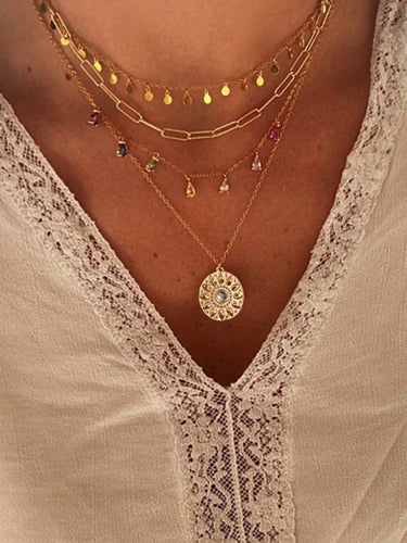 4 Layer Geometric Necklace